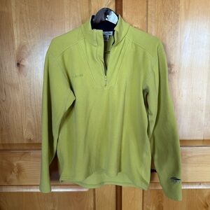 Columbia Fleece Quarter Zip. Tiny Hole On Front. Size L, Citron Green/Yellow